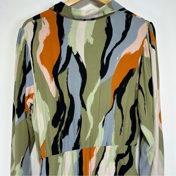 Melow Par Melissa Bolduc Hakima Dress 70s Abstract Print Viscose Size L - Picture 5 of 7